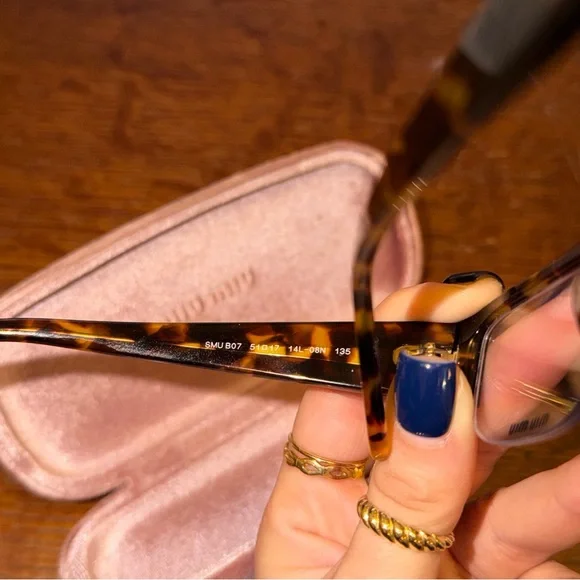 Miu Miu Tortoise Shell Glasses with Soft Pink Case - Picture 4 of 5